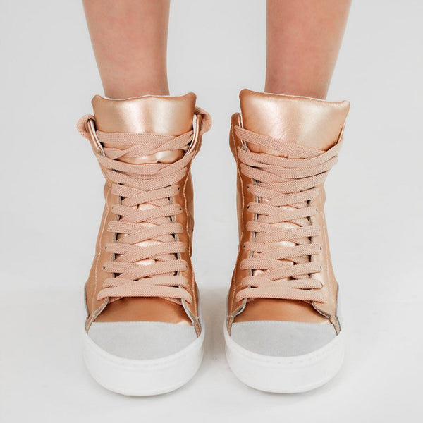 Fearless Champagne Rose Wedge Sneaker